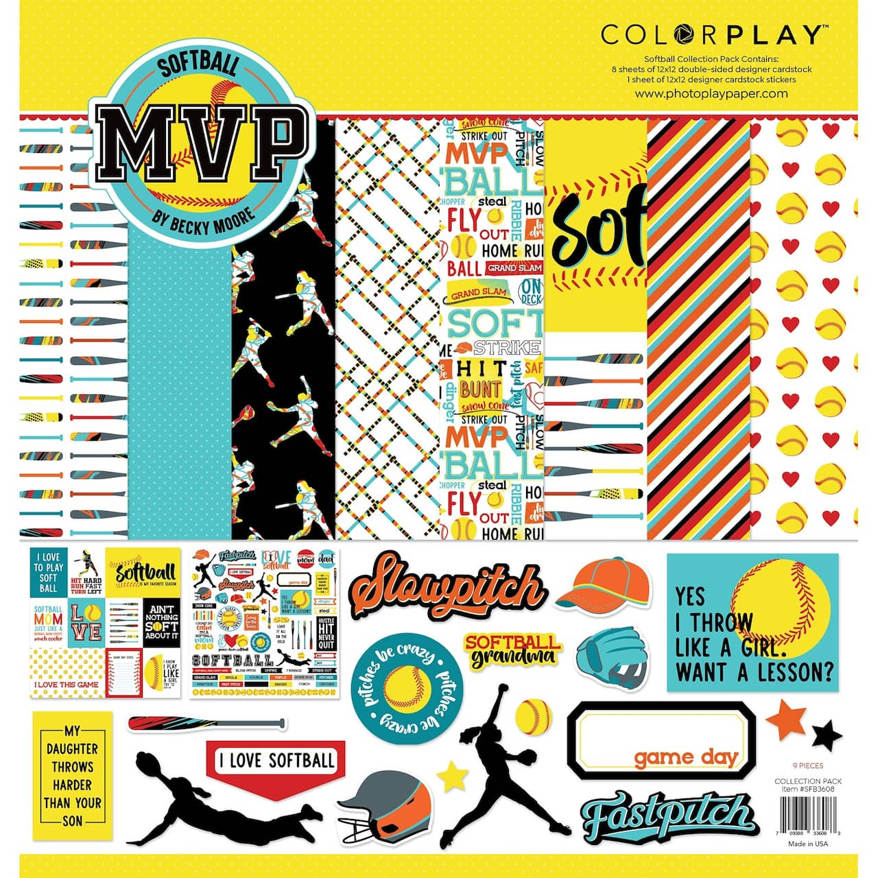 ColorPlay MVP Softball Collection Pack, 12&#x22; x 12&#x22;